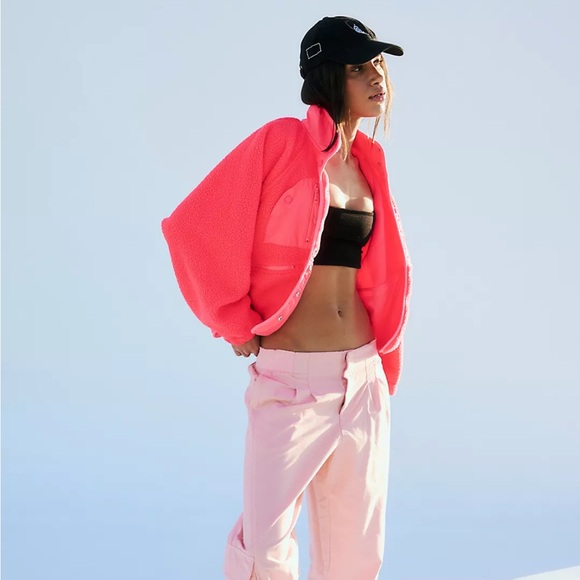 Free People Movement Jackets & Blazers - FP Movement by Free People Neon Pink Cowl Neck Sweater